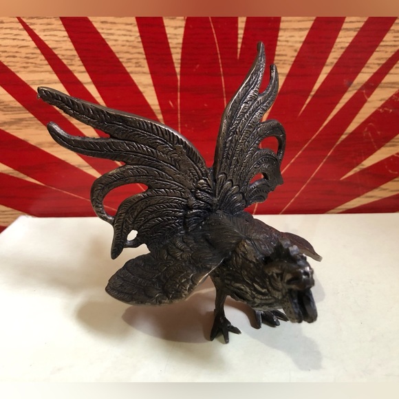 Vintage Bronze Metal Rooster - Picture 2 of 8